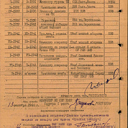 Послужной список прохождения службы в КА и ВМФ от 13 сентября 1944 г.