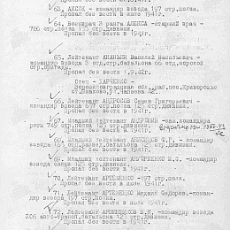 Приказ ГУ формирования и комплектования войск КА от 5 декабря 1942 г. №01215/пр. об исключении из списков л/состава.